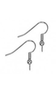 Stainless steel Fishook earwire 21mm Antique silver